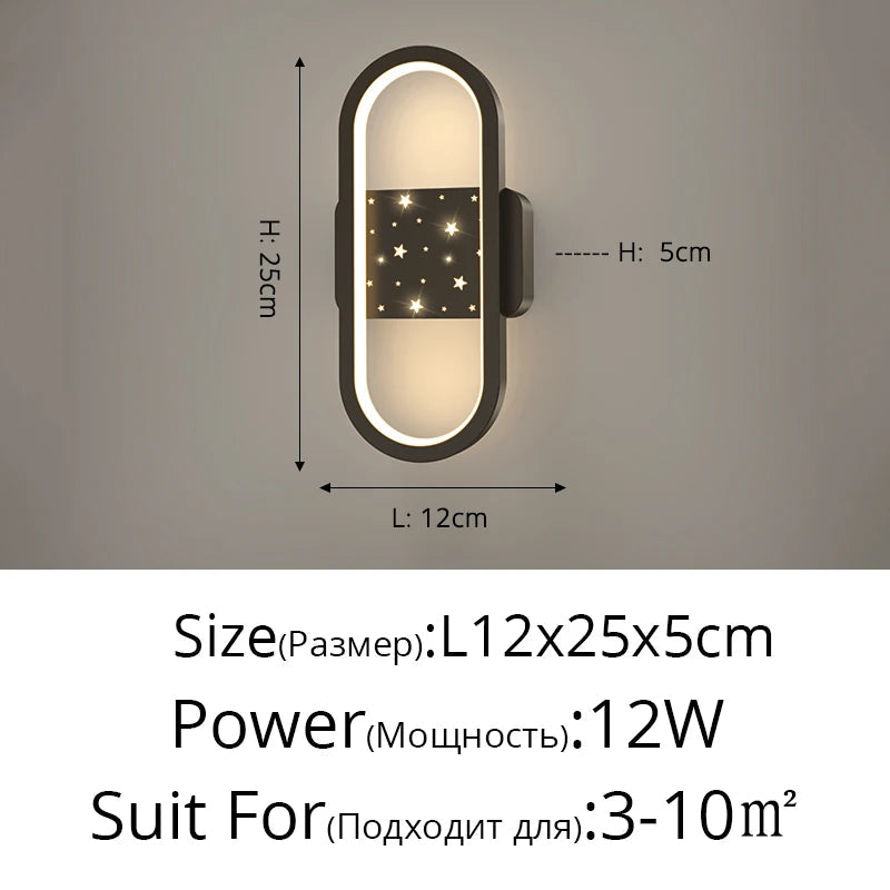 applique murale ovale minimaliste en aluminium pour escalier