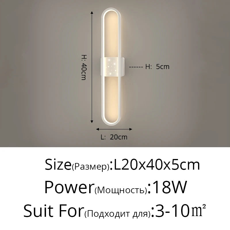 applique murale ovale minimaliste en aluminium pour escalier