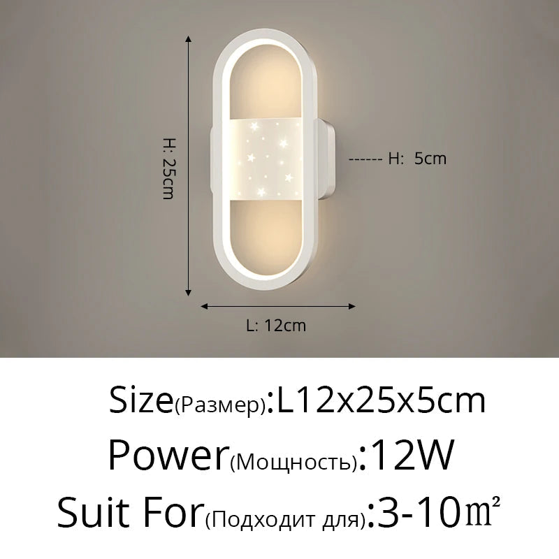 applique murale ovale minimaliste en aluminium pour escalier