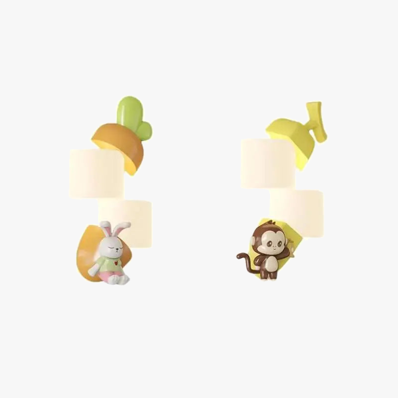 applique murale panda et lapin pour enfants éclairage ludique
