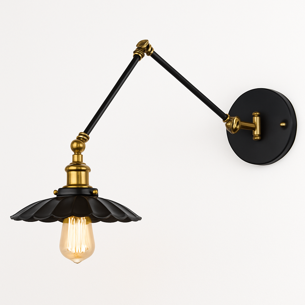 applique murale réglable longue style loft vintage avec led