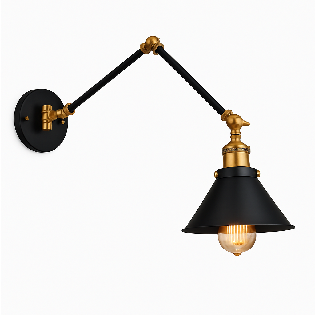 applique murale réglable longue style loft vintage avec led