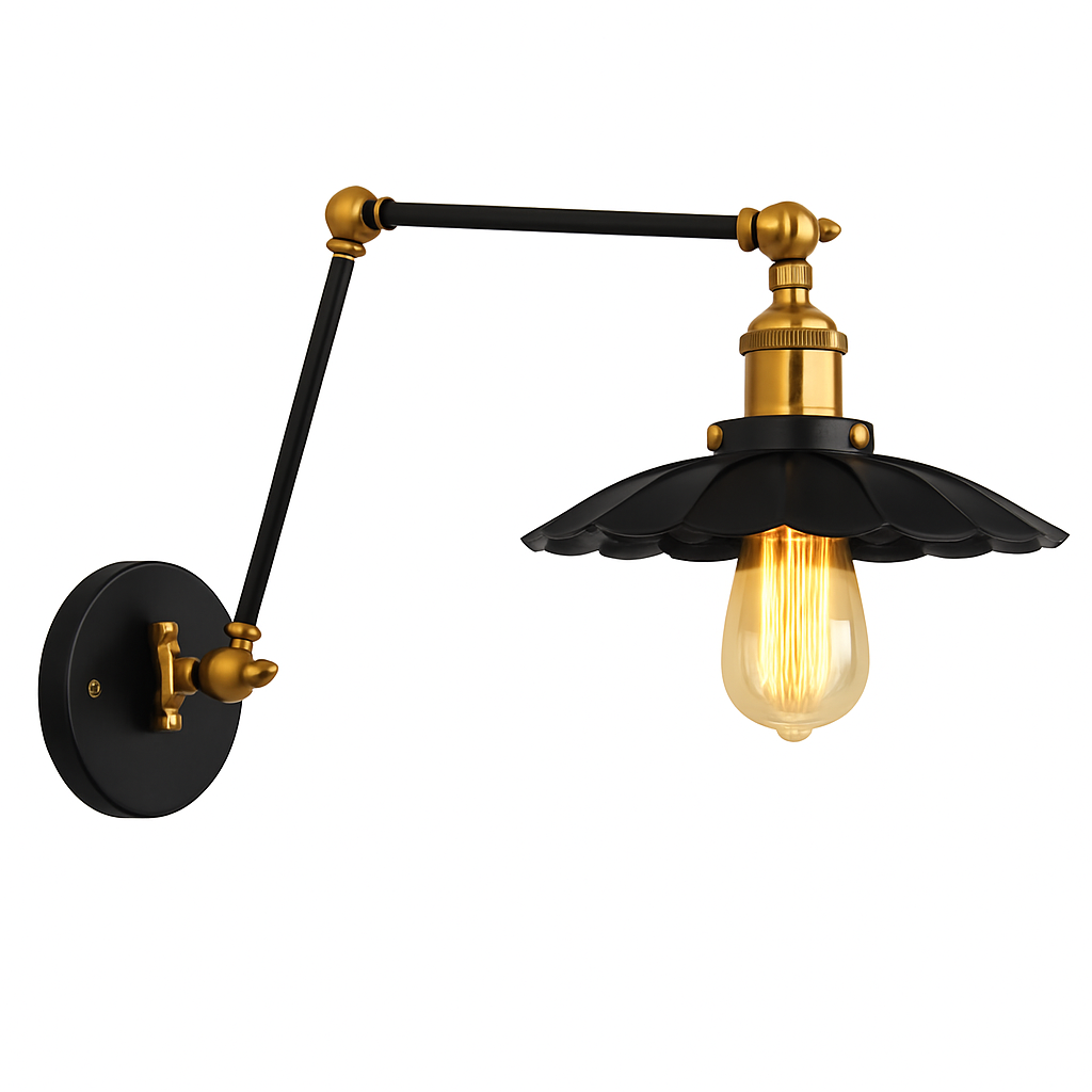 applique murale réglable longue style loft vintage avec led