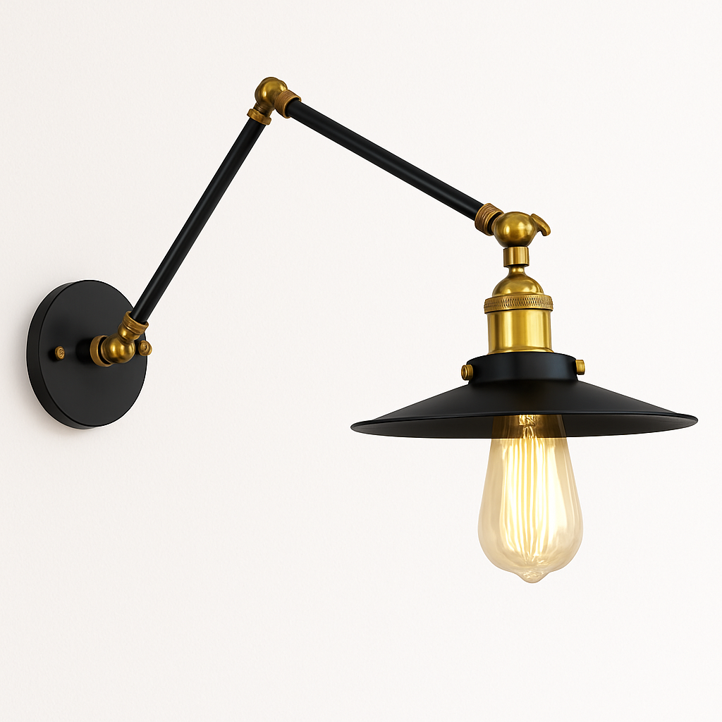 applique murale réglable longue style loft vintage avec led