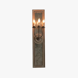 applique murale rétro américaine en bois et vieux fer avec miroir