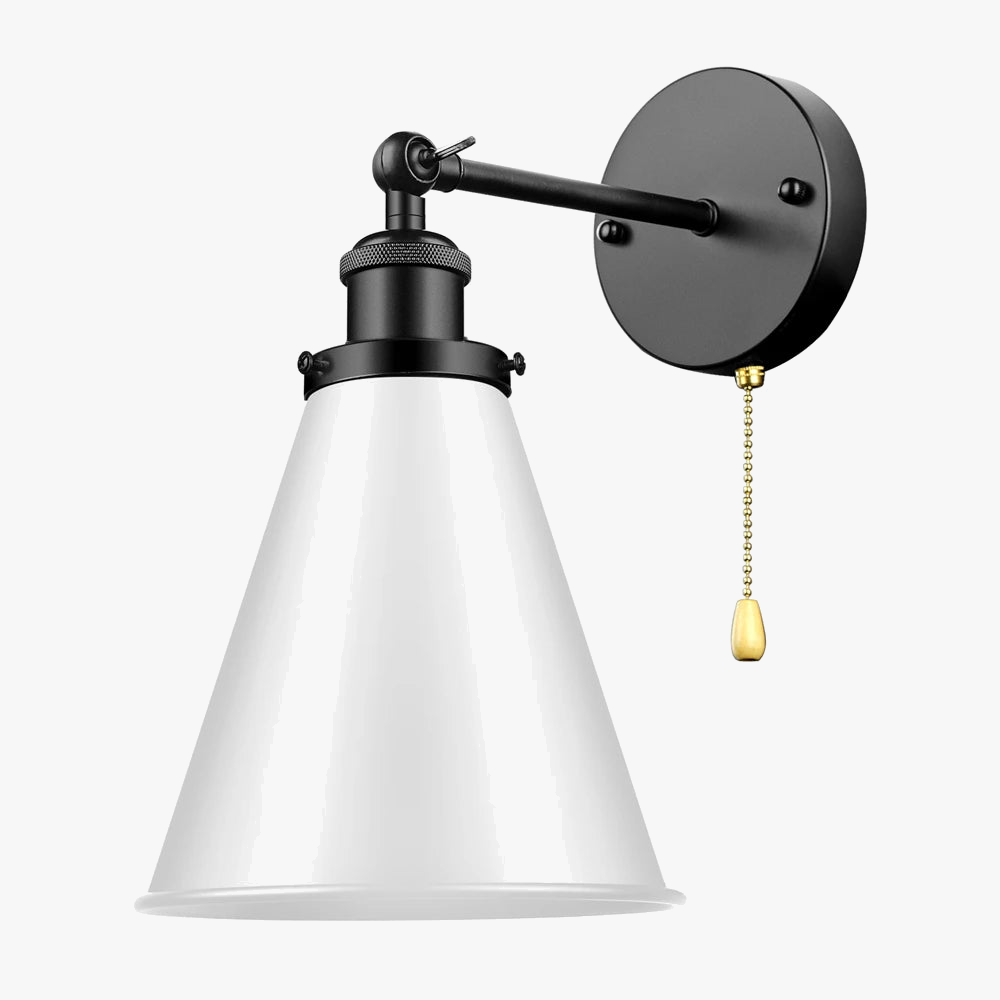 applique murale rétro américaine rotative en fer noir avec interrupteur