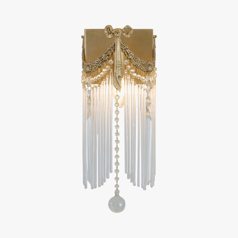 applique murale rétro en cristal et laiton vintage pour intérieur élégant