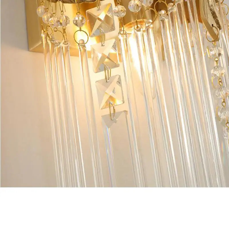 applique murale rétro en cristal et laiton vintage pour intérieur élégant