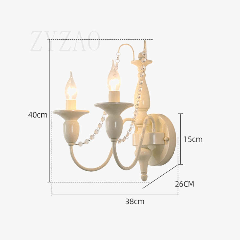 applique murale rétro en cristal style rustique pour décoration
