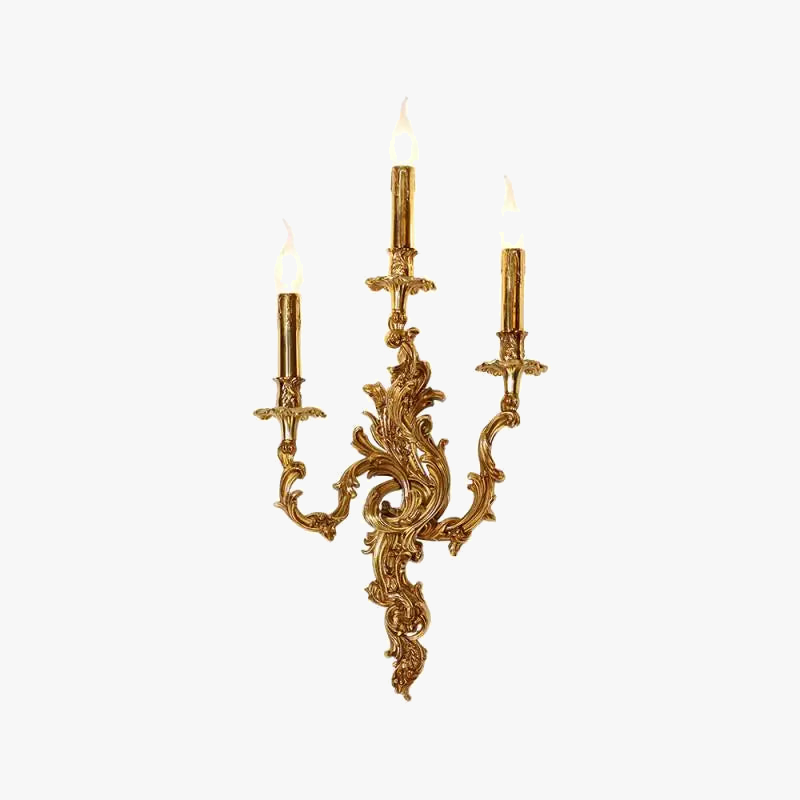 applique murale rétro en laiton style américain avec miroir intérieur