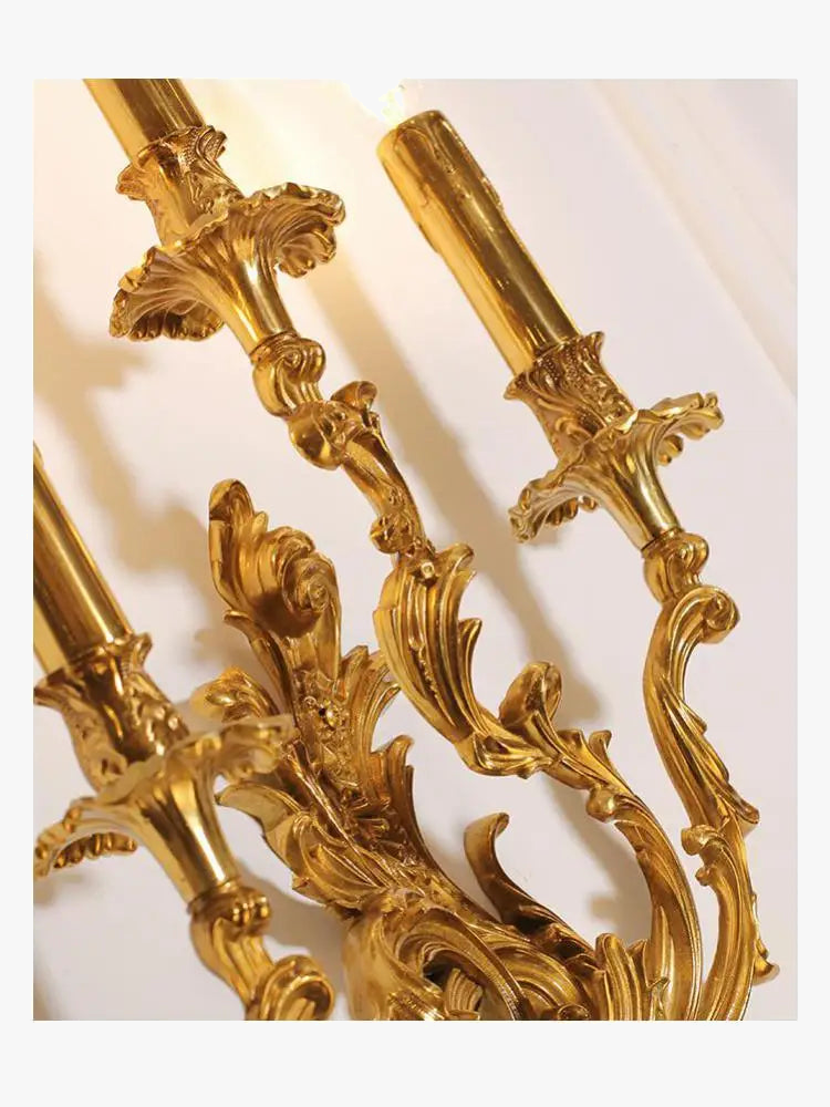 applique murale rétro en laiton style américain avec miroir intérieur