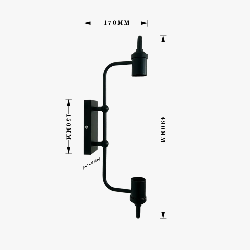 applique murale rétro industrielle en fer pour éclairage domestique