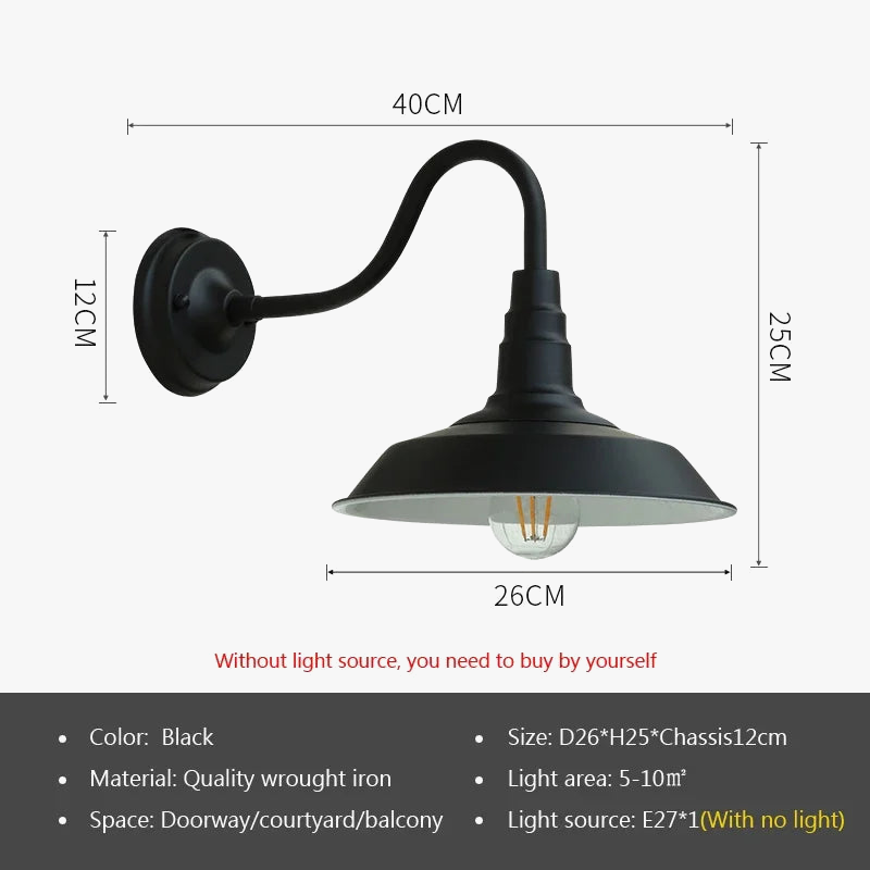 Applique murale rétro à Led étanche pour Loft de pays américain