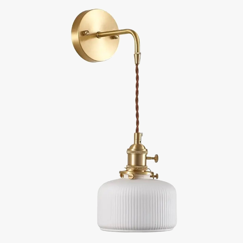 applique murale rechargeable en céramique avec interrupteur rotatif style vintage