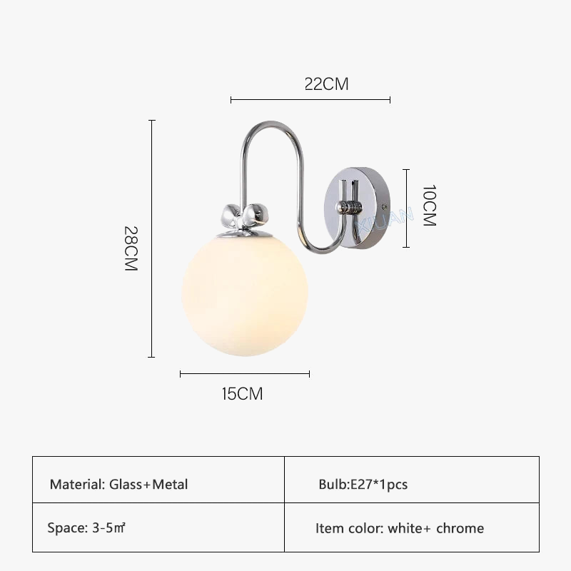 applique murale ronde bauhaus bowknot led chrome