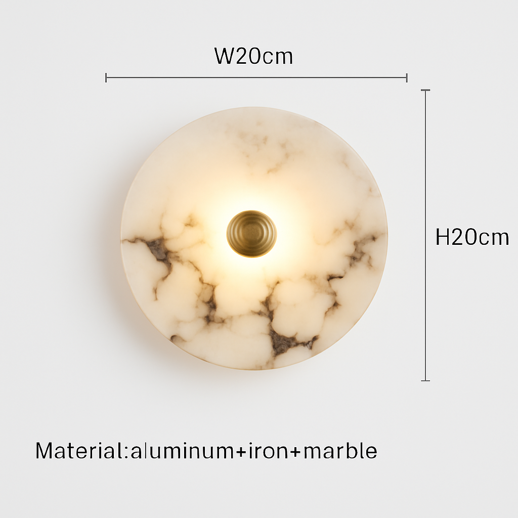 applique murale ronde en marbre pour décoration intérieure