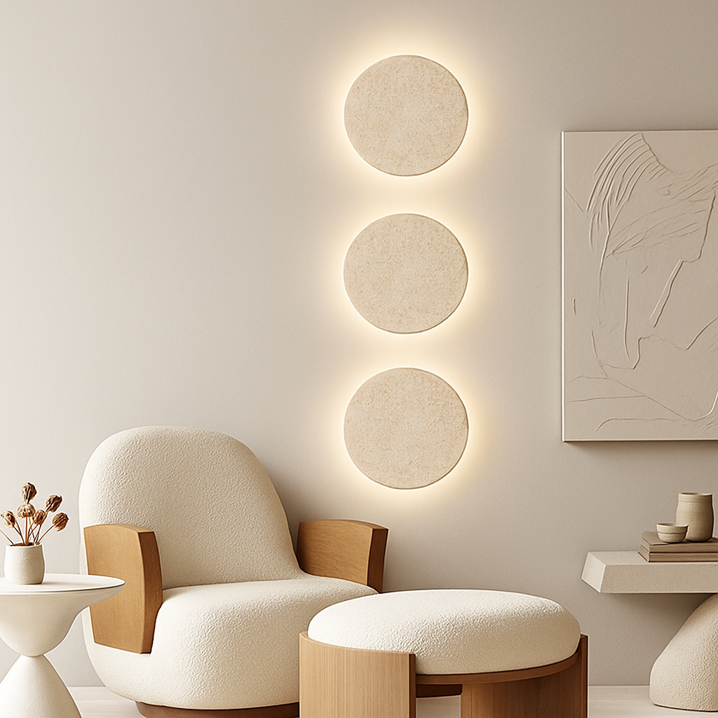 applique murale ronde en pierre naturelle pour ambiance artistique