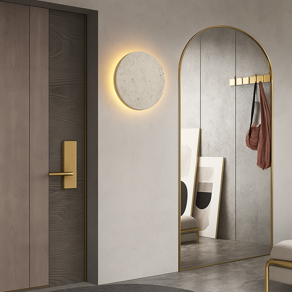 applique murale ronde en pierre naturelle pour ambiance artistique