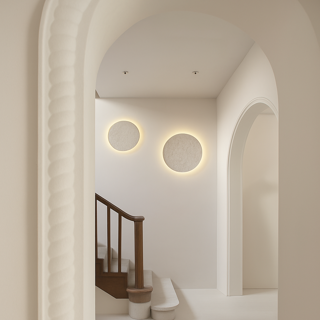 applique murale ronde en pierre naturelle pour ambiance artistique
