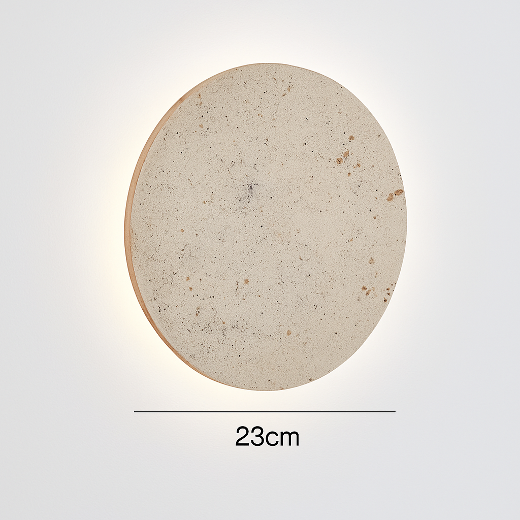 applique murale ronde en pierre naturelle pour ambiance artistique