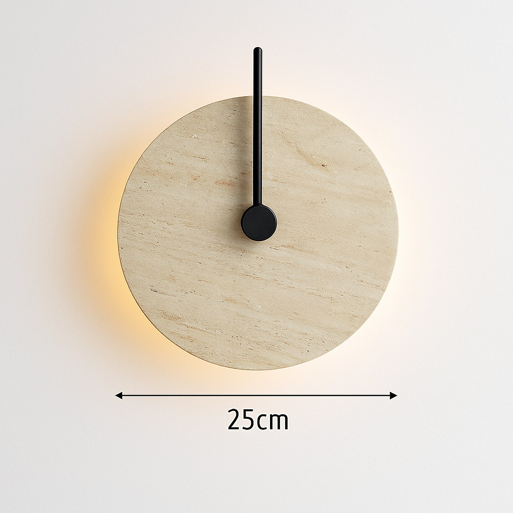 applique murale ronde japonaise en travertin à led pour éclairage d'ambiance
