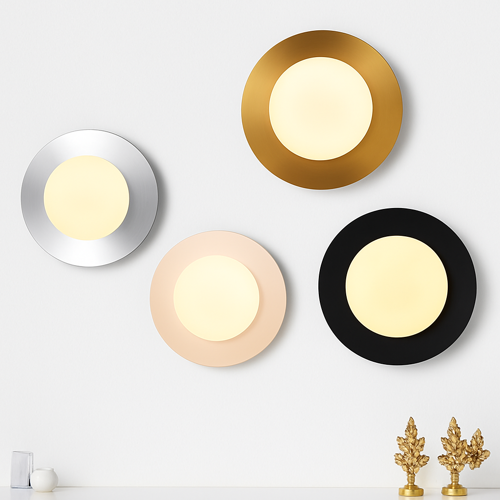 applique murale ronde moderne en verre style nordique