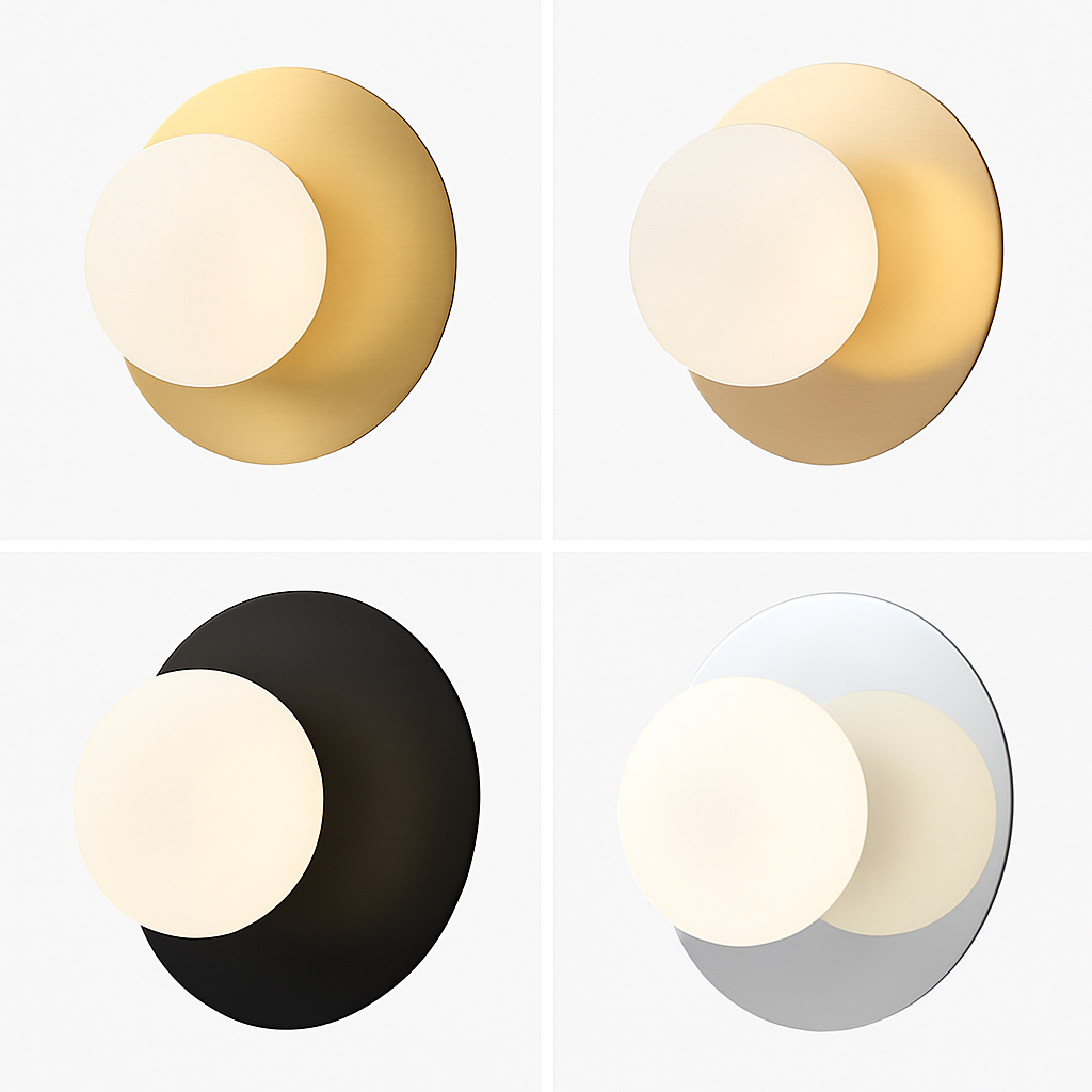 applique murale ronde moderne en verre style nordique