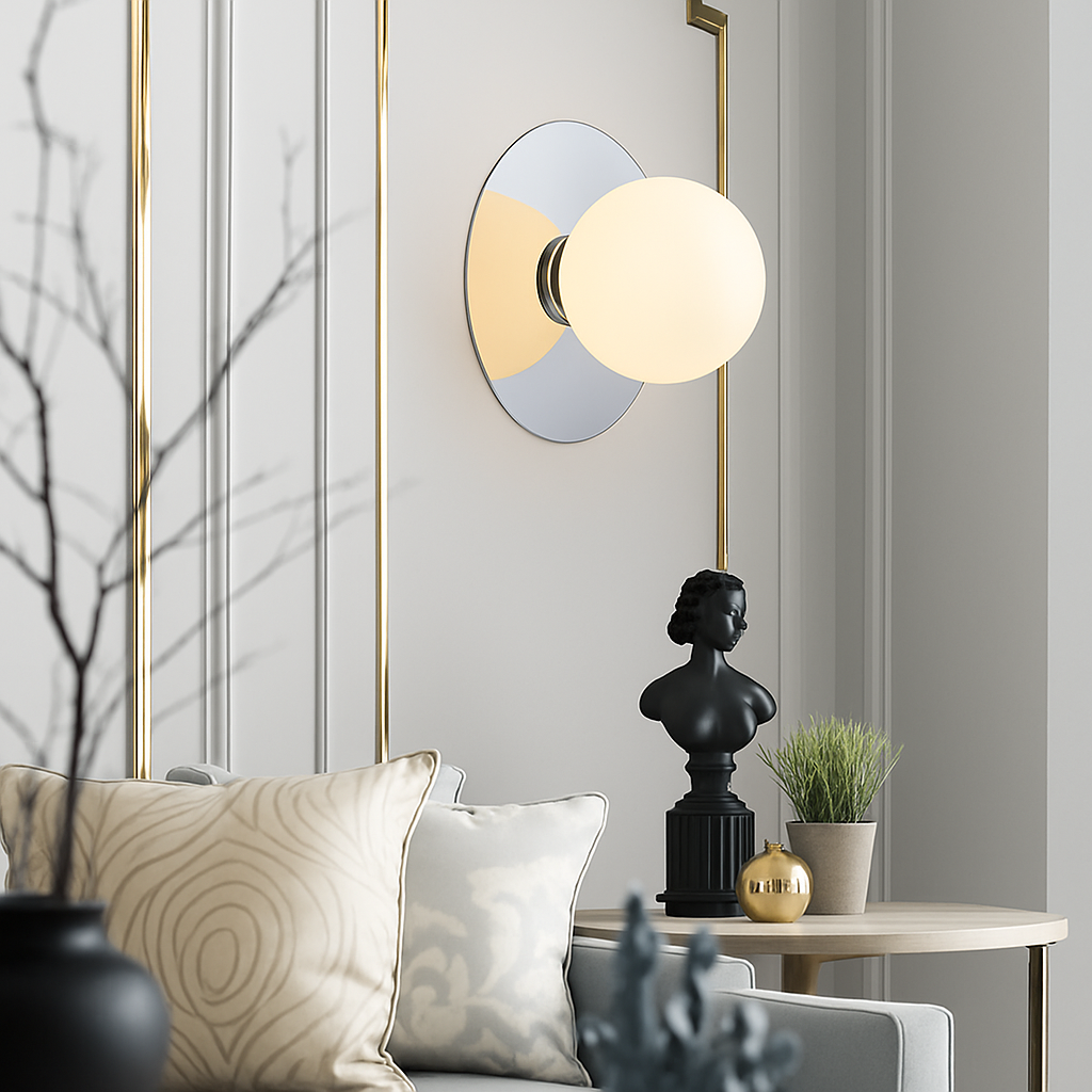 applique murale ronde moderne en verre style nordique