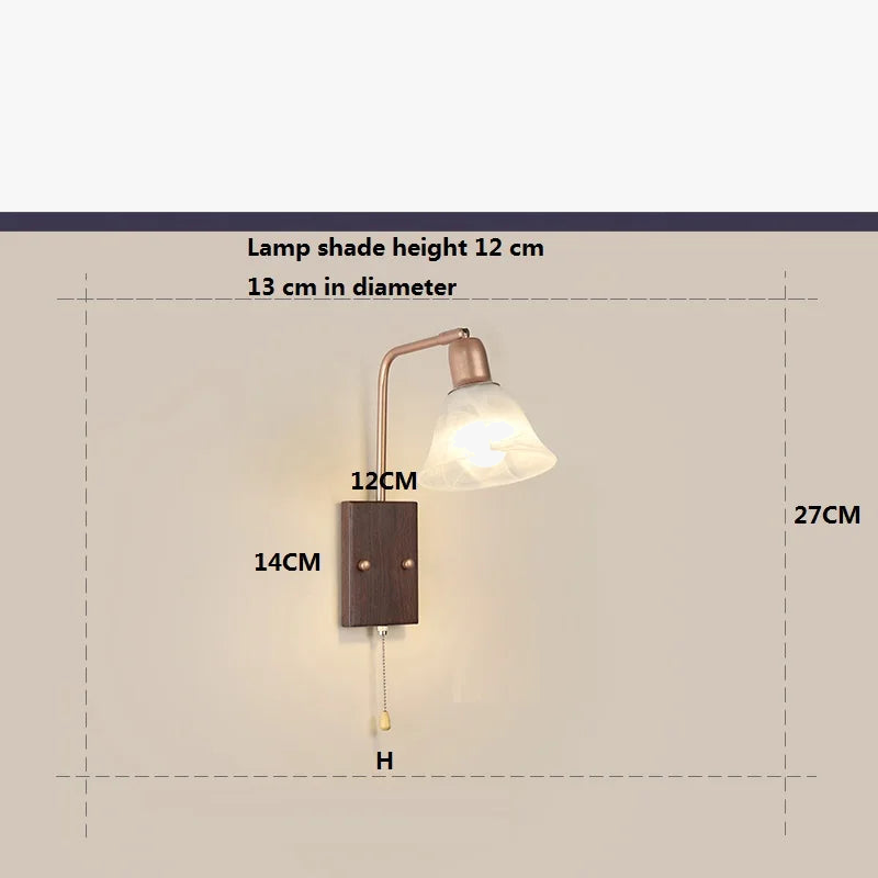 applique murale rotative en bois avec bras pivotant réglable