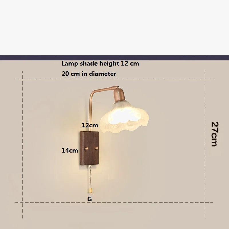 applique murale rotative en bois avec bras pivotant réglable