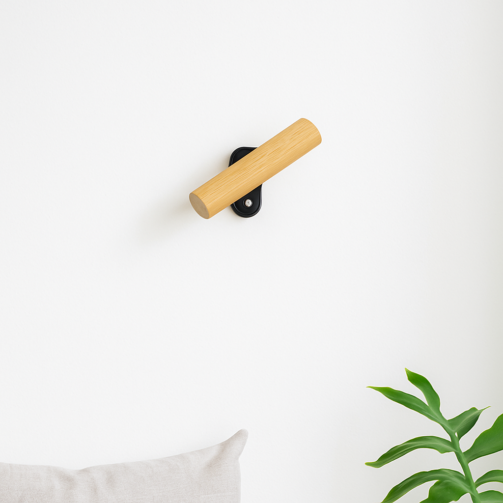 applique murale rotative minimaliste en bois avec interrupteur LED