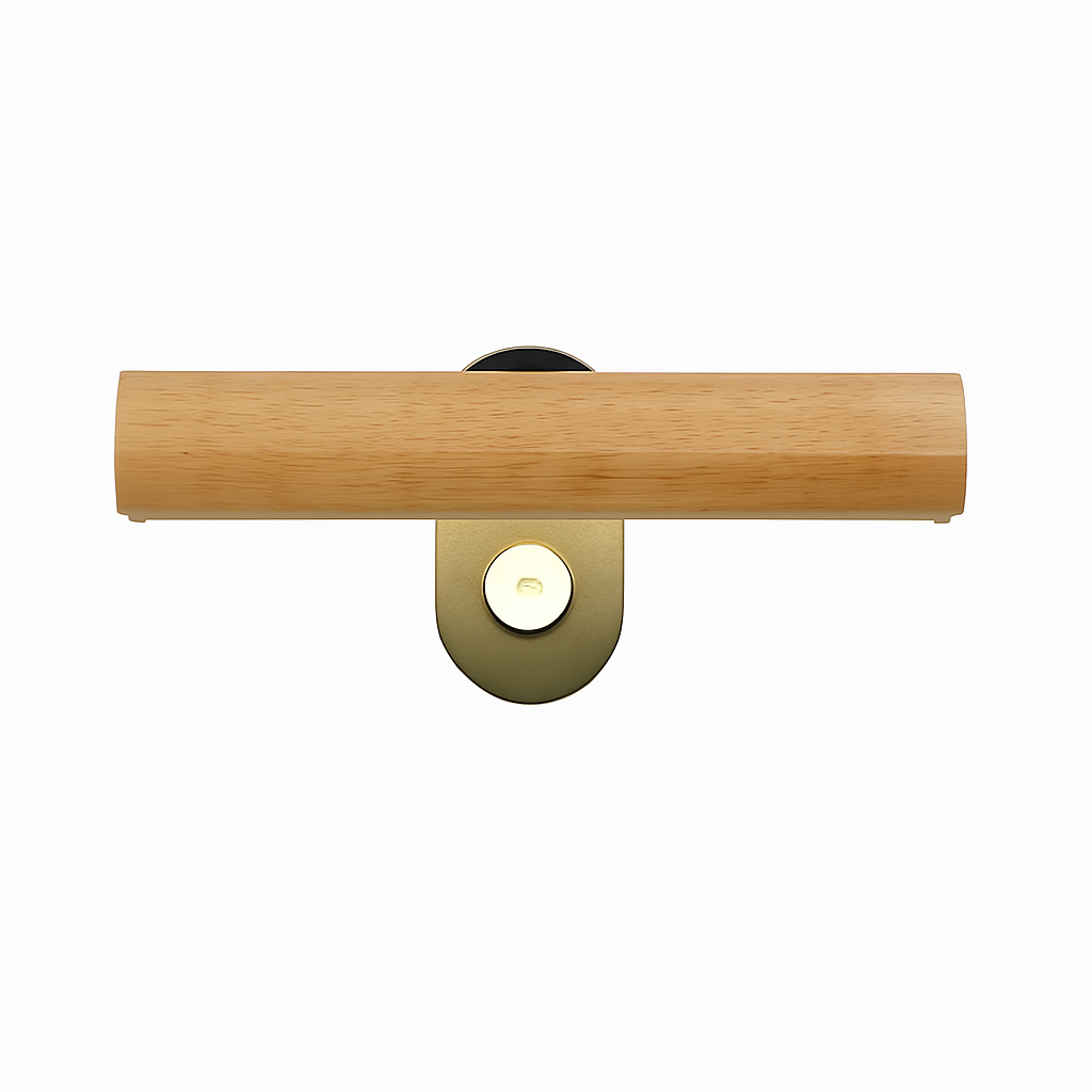 applique murale rotative minimaliste en bois avec interrupteur LED