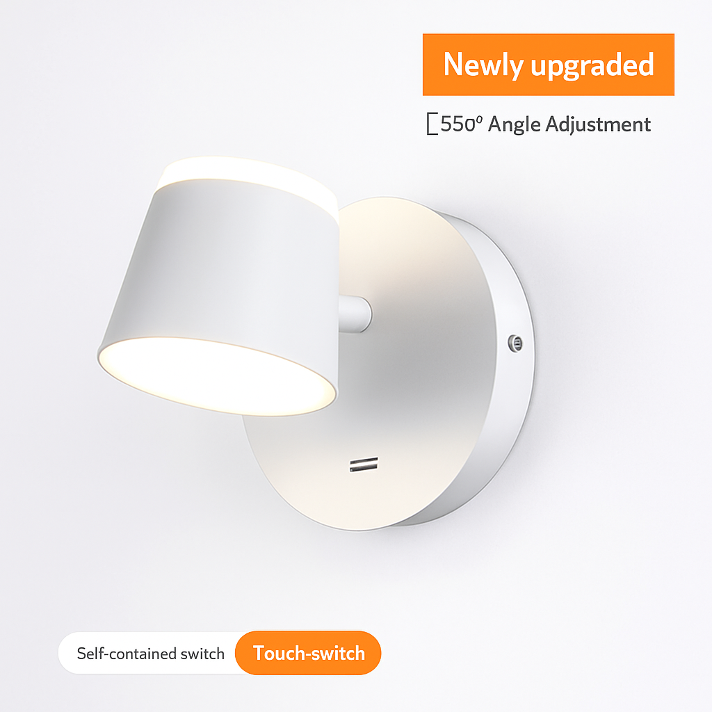 applique murale rotative nordique avec interrupteur lampe de lecture led réglable