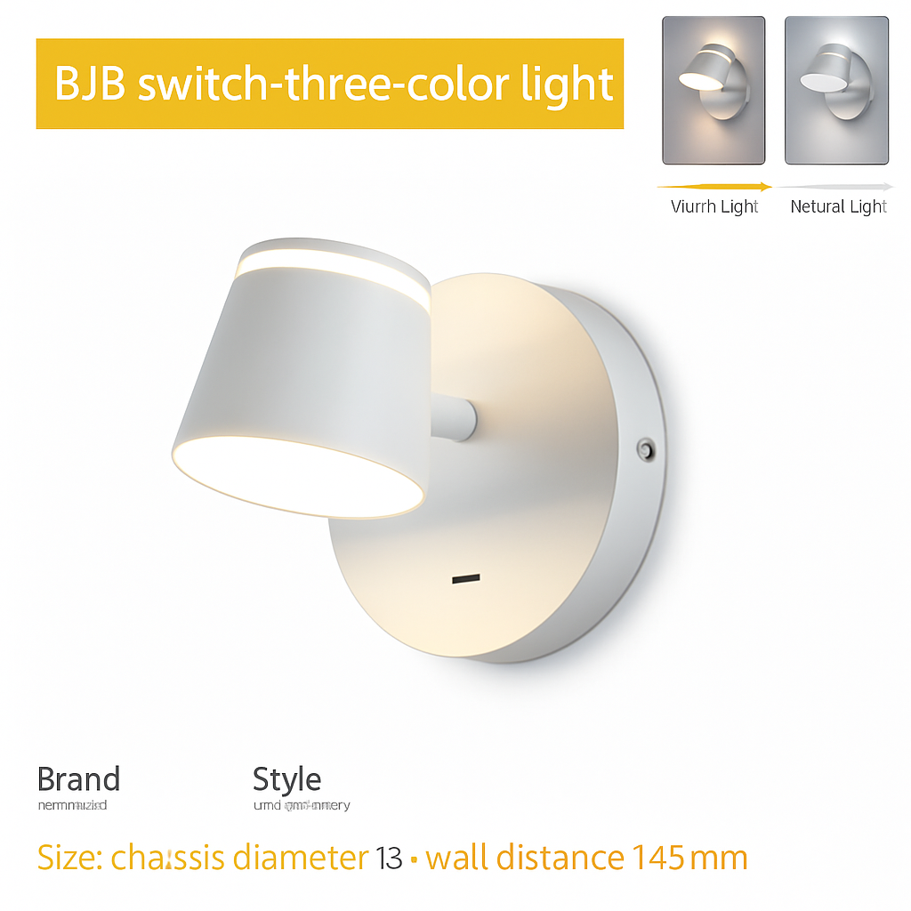 applique murale rotative nordique avec interrupteur lampe de lecture led réglable