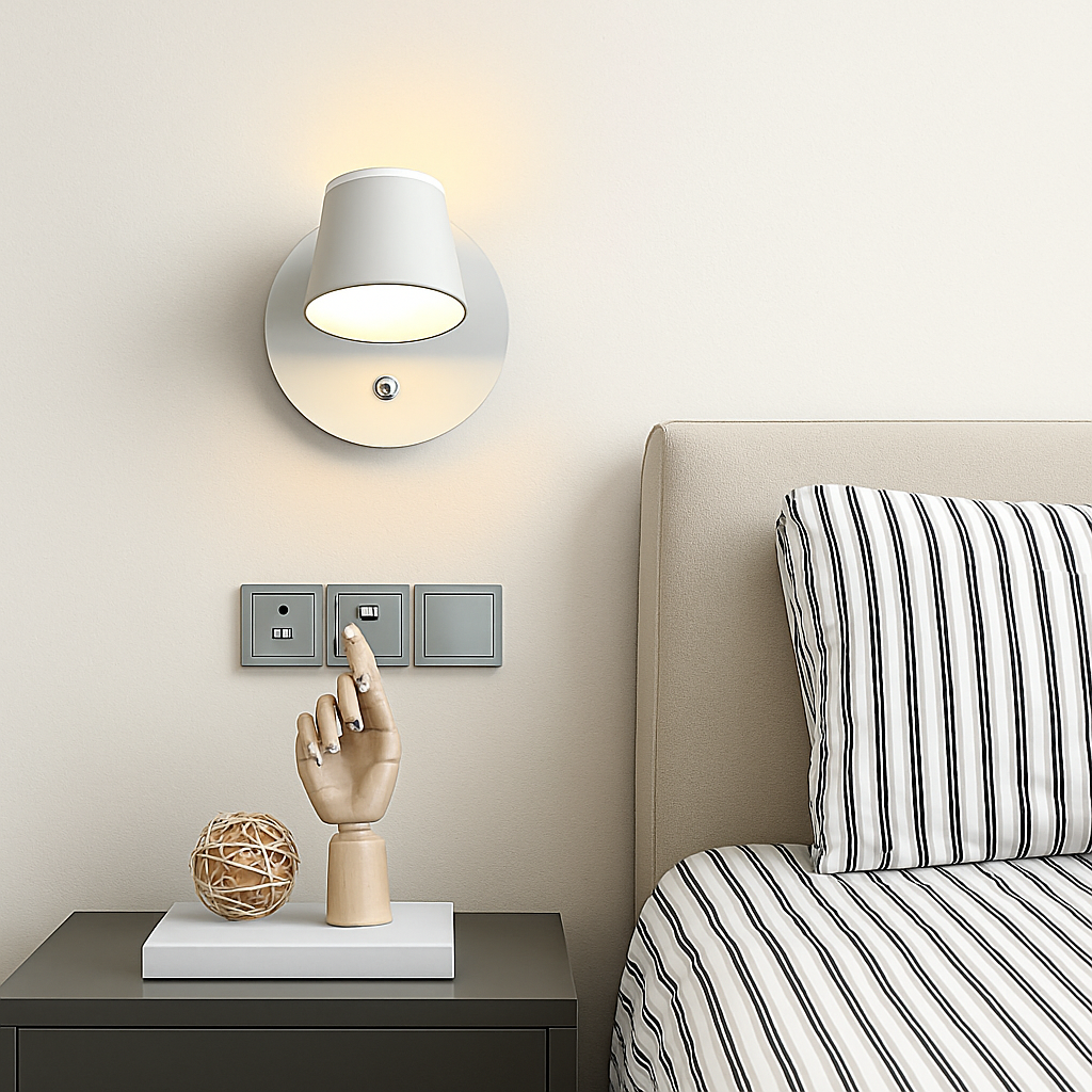 applique murale rotative nordique avec interrupteur lampe de lecture led réglable