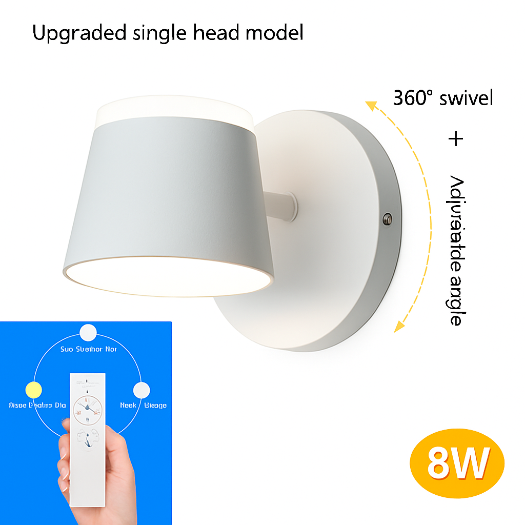 applique murale rotative nordique avec interrupteur lampe de lecture led réglable