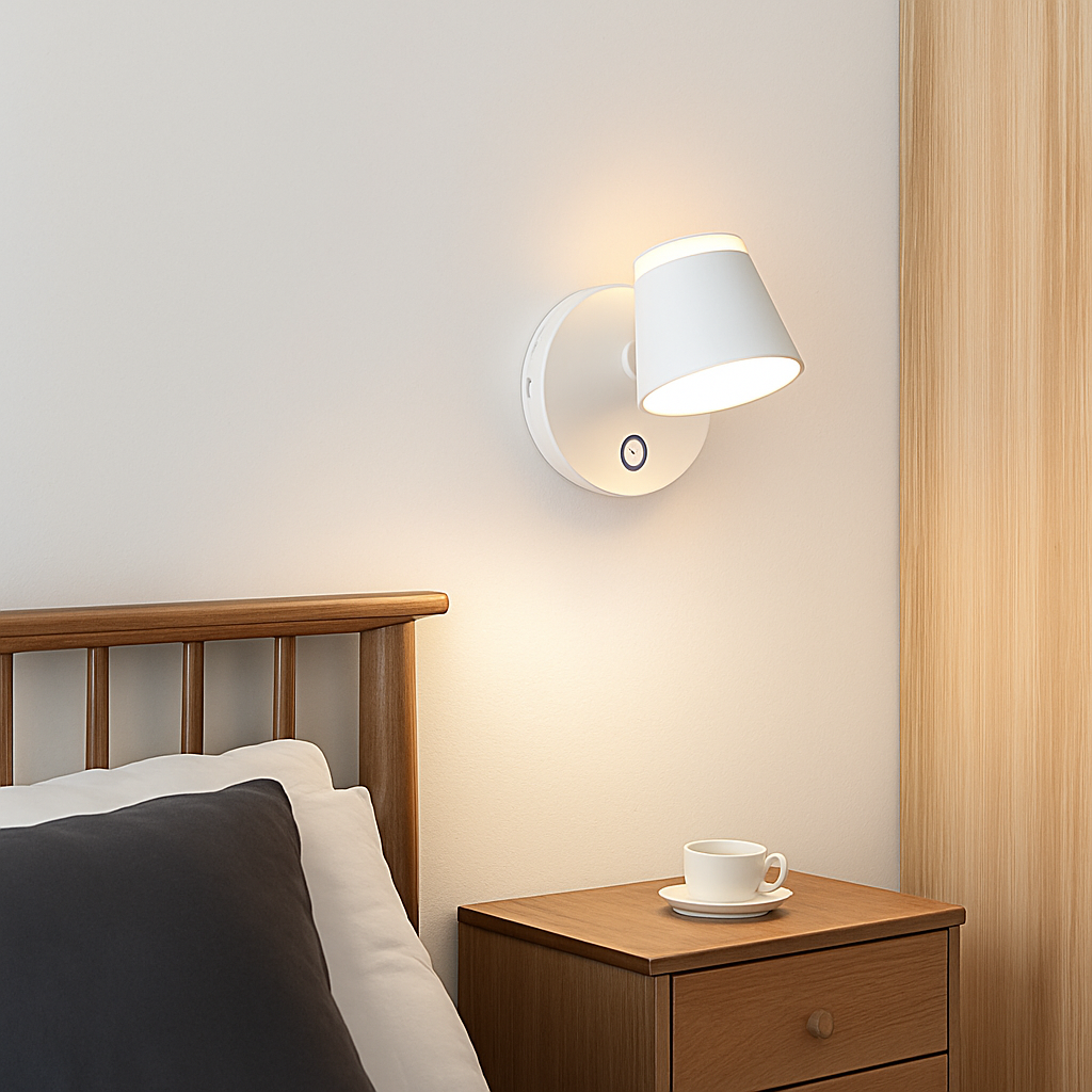 applique murale rotative nordique avec interrupteur lampe de lecture led réglable