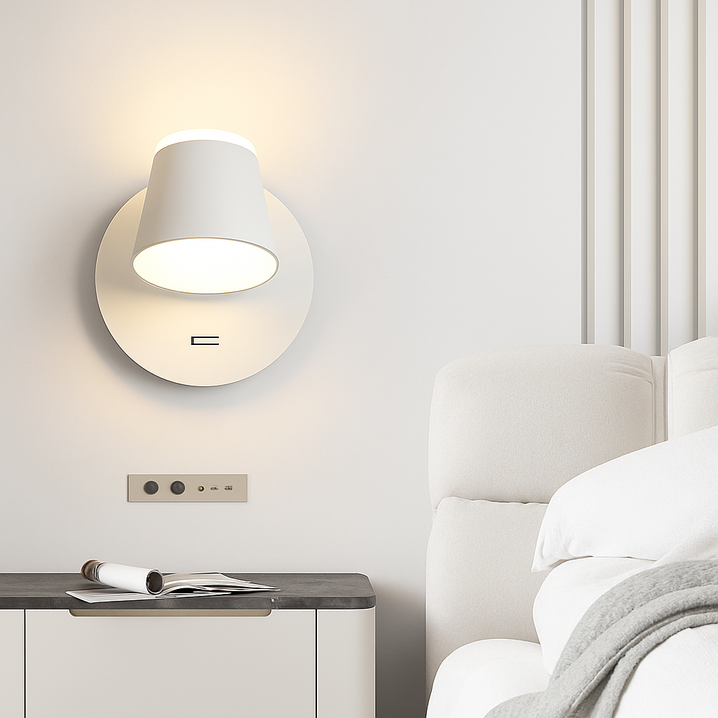 applique murale rotative nordique avec interrupteur lampe de lecture led réglable