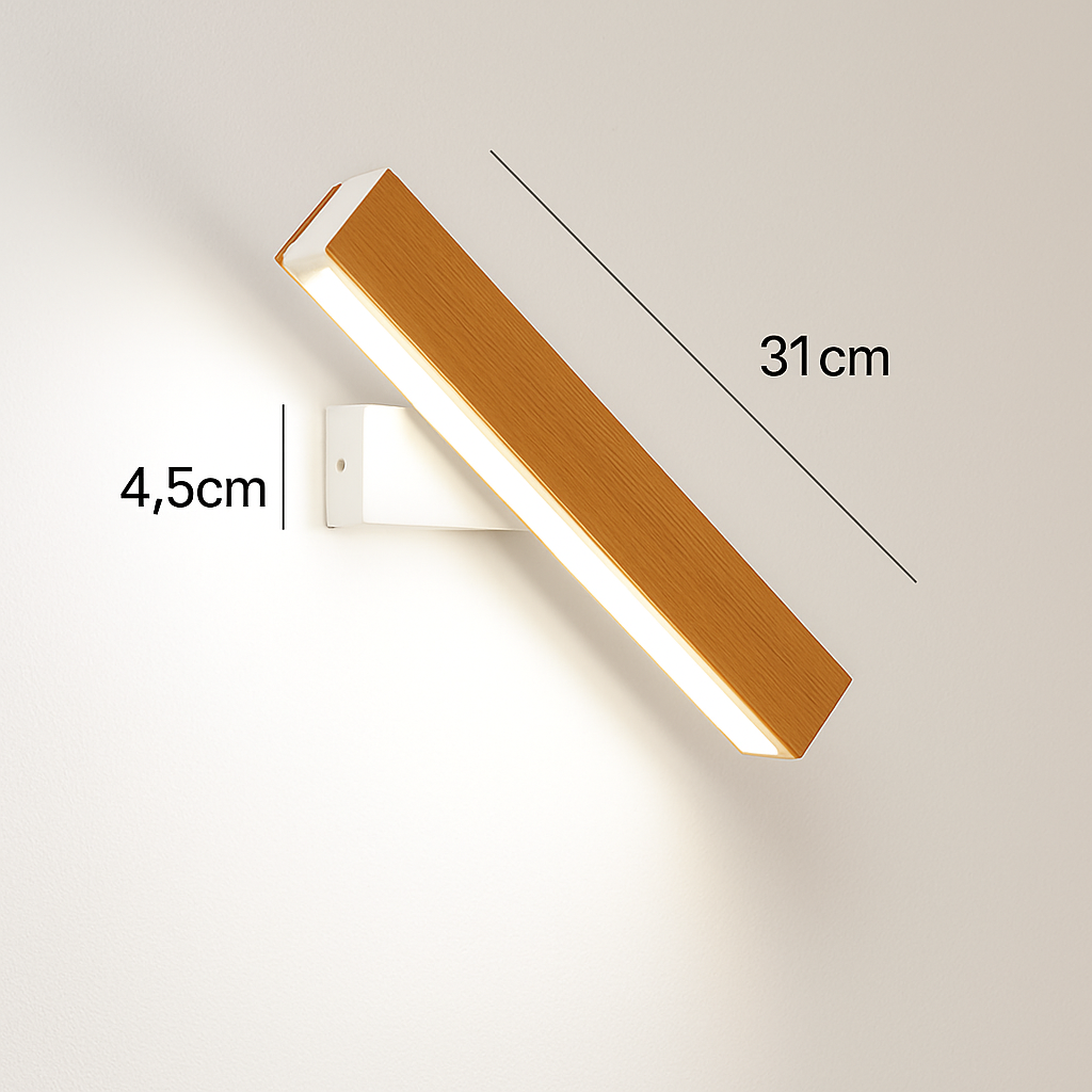 Applique murale rotative nordique en bois massif led réglable