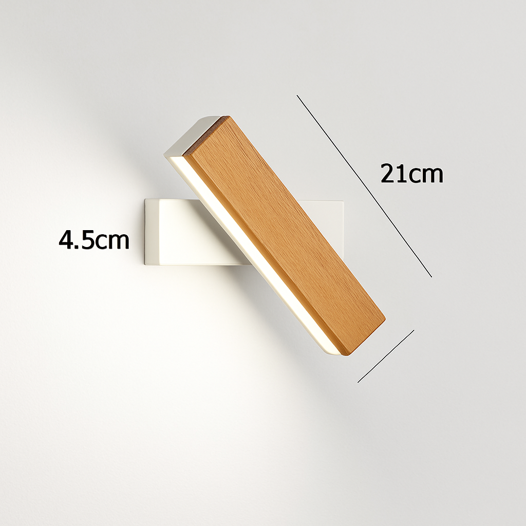Applique murale rotative nordique en bois massif led réglable