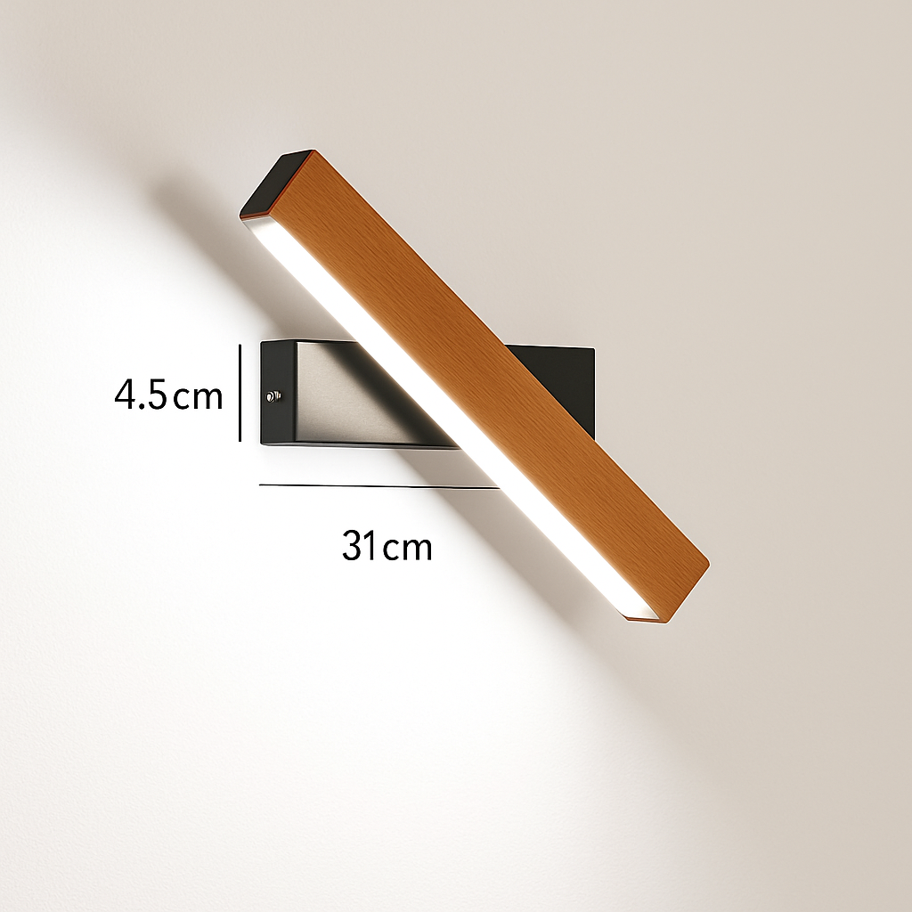 Applique murale rotative nordique en bois massif led réglable