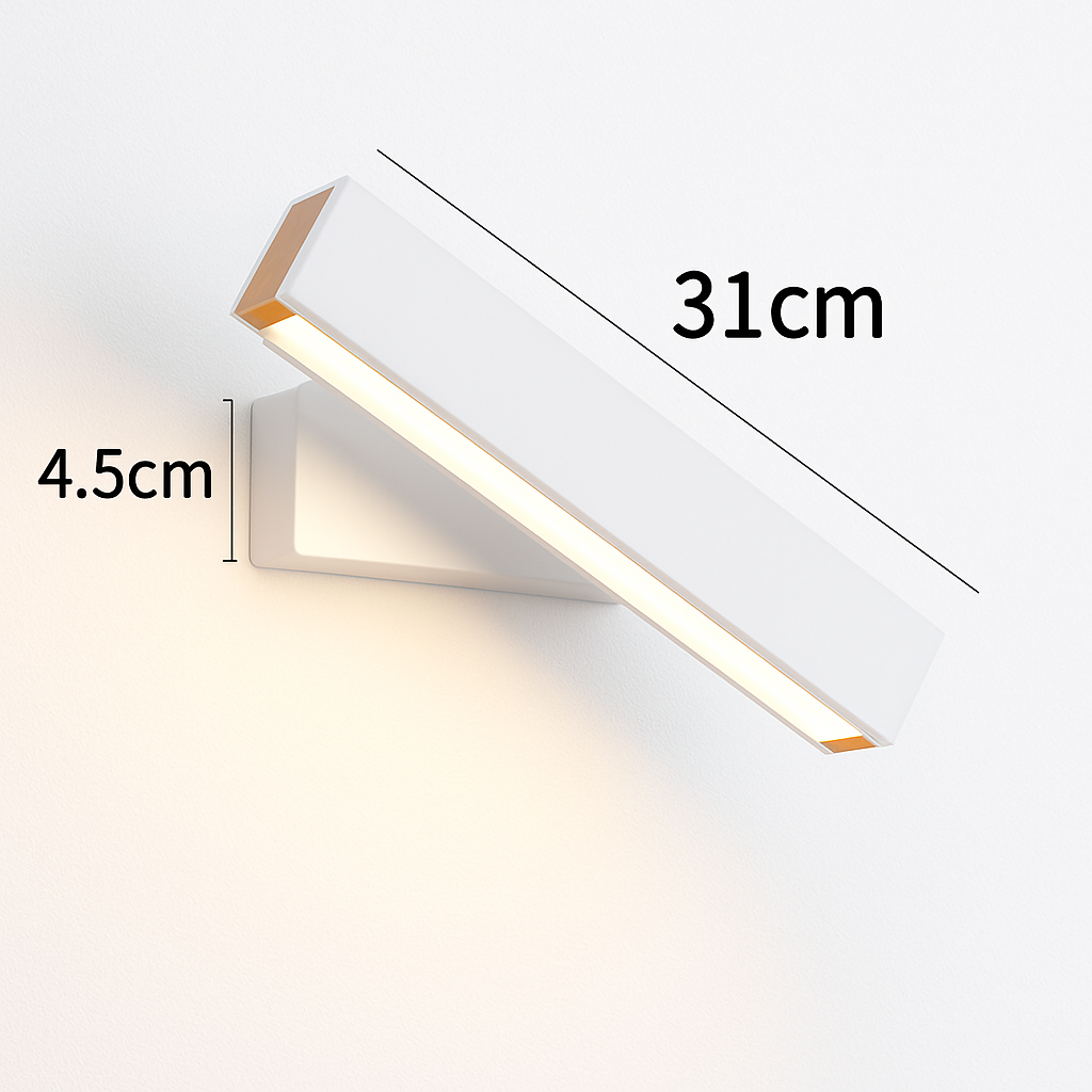 Applique murale rotative nordique en bois massif led réglable