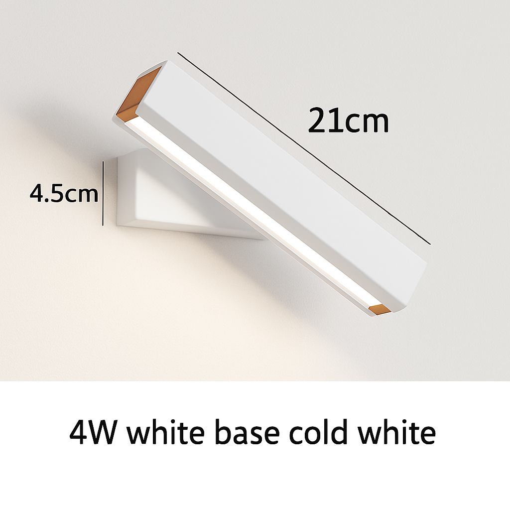 Applique murale rotative nordique en bois massif led réglable