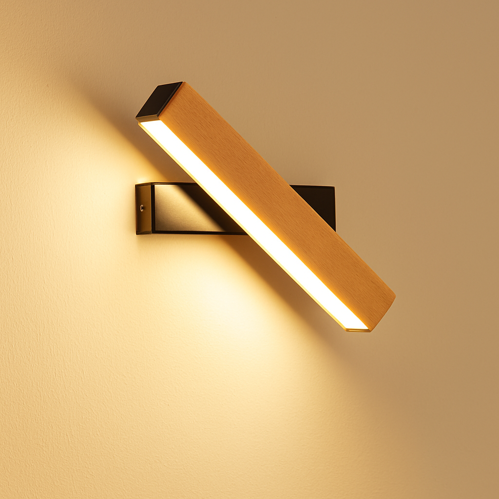 Applique murale rotative nordique en bois massif led réglable