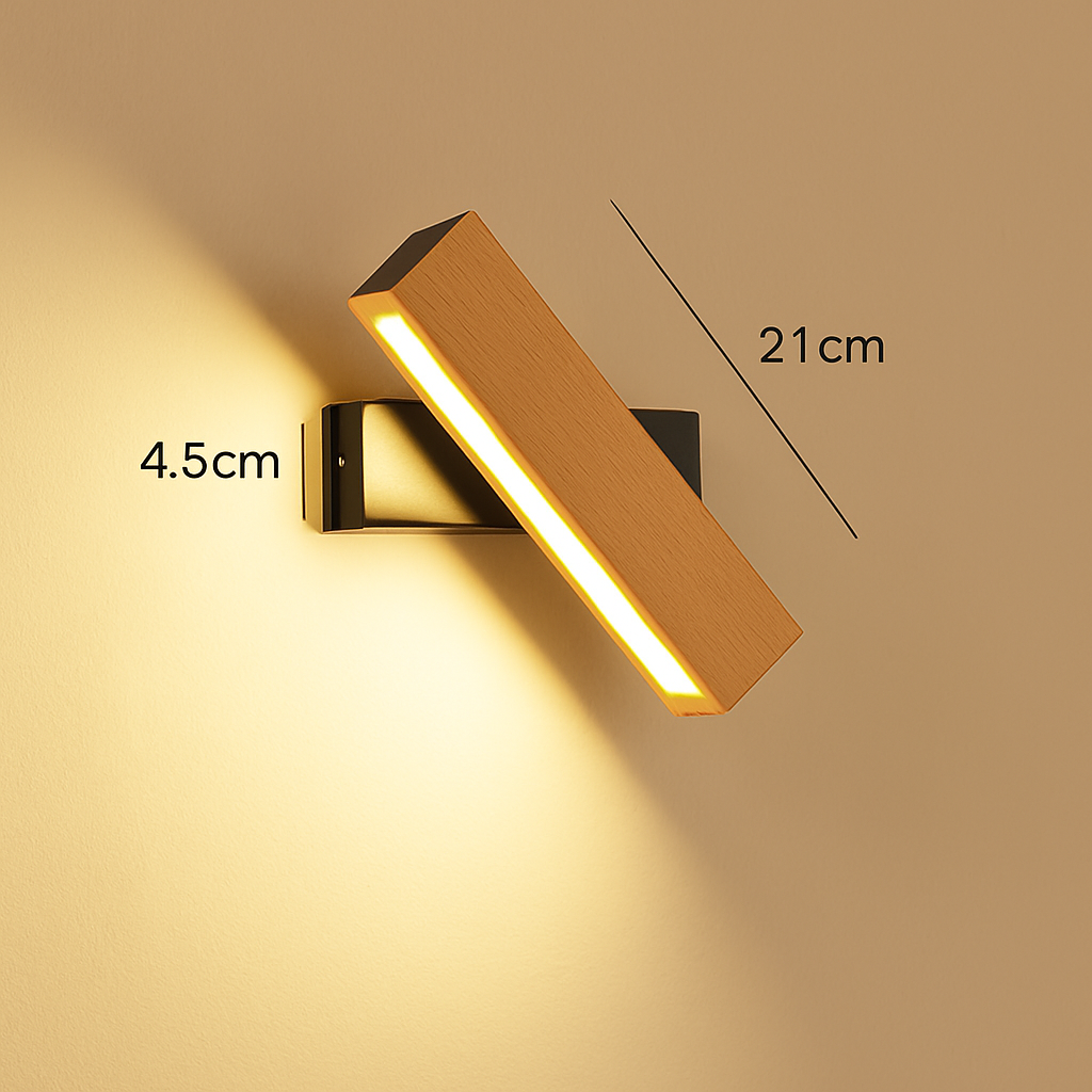 Applique murale rotative nordique en bois massif led réglable