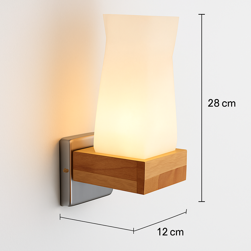 applique murale scandinave en bois et verre pour décoration intérieure