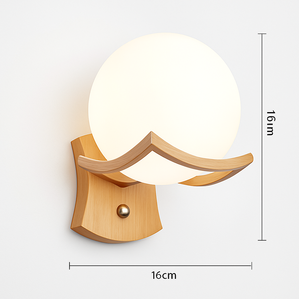 applique murale scandinave en bois et verre pour décoration intérieure