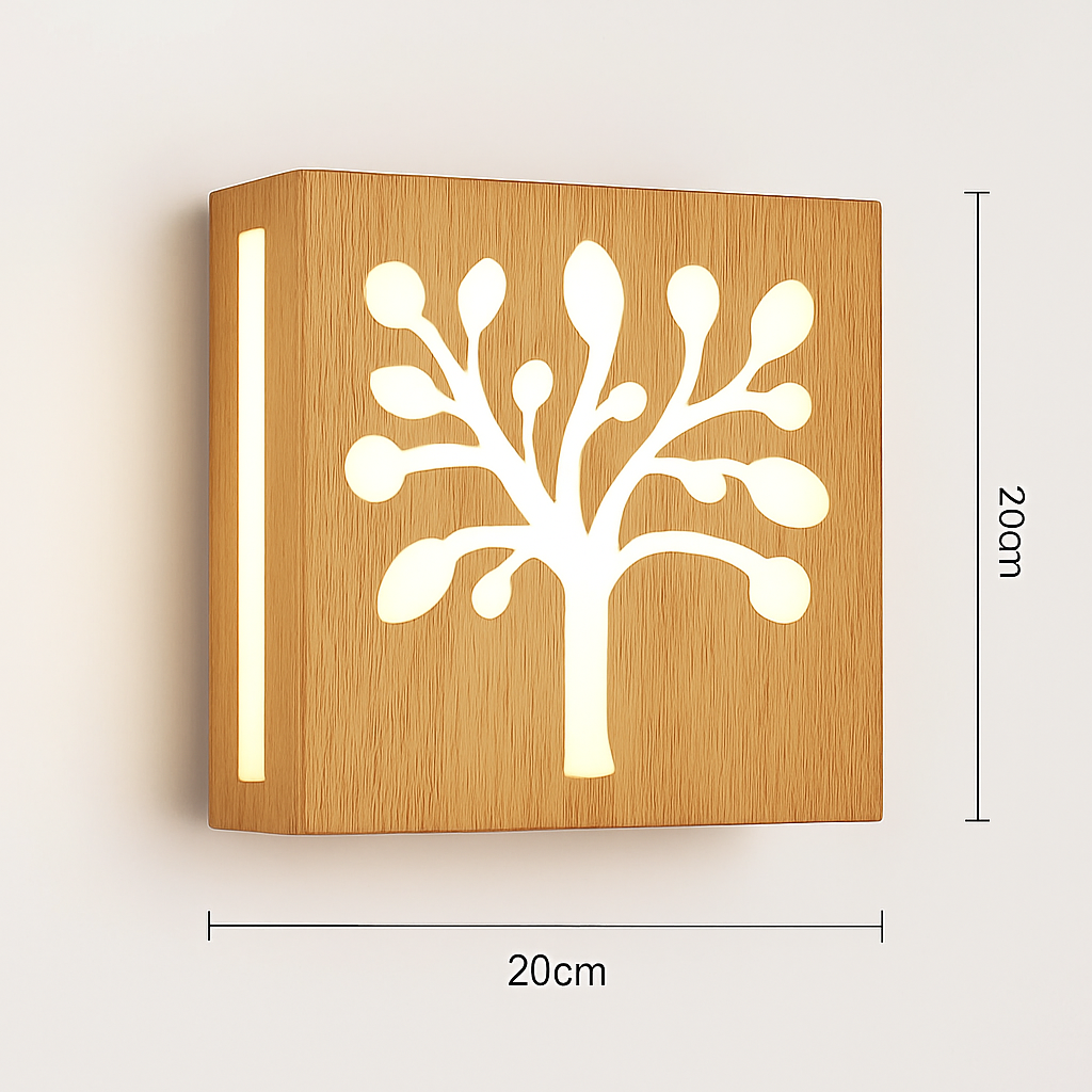applique murale scandinave en bois et verre pour décoration intérieure