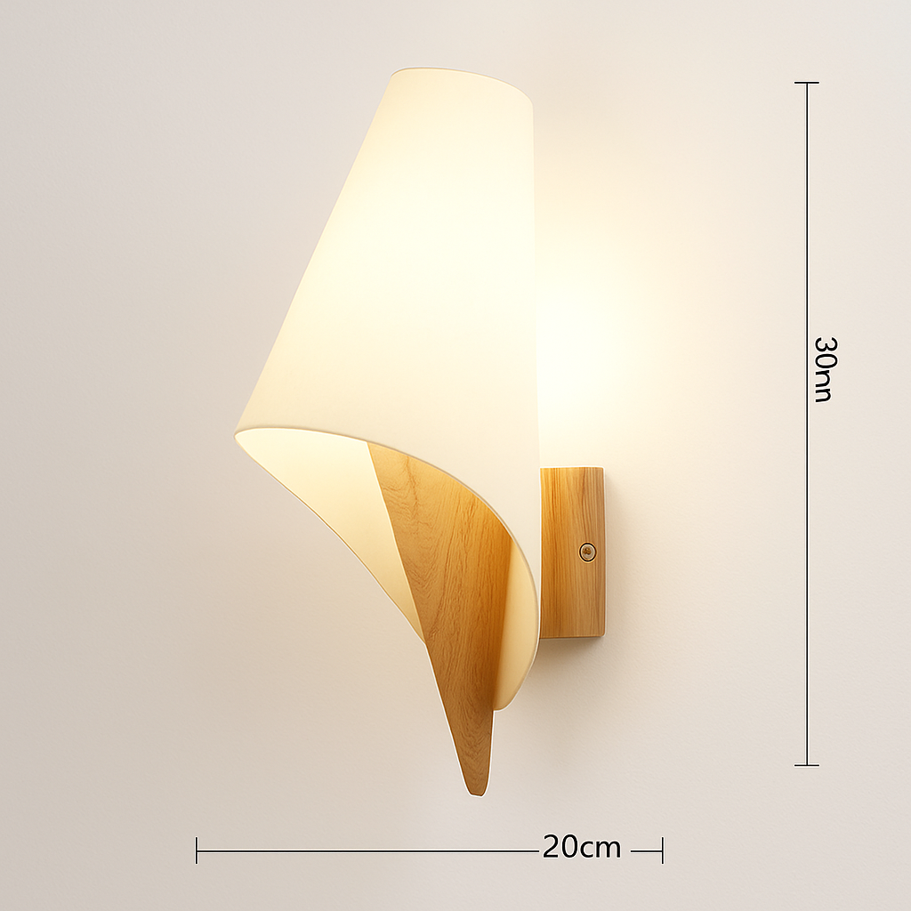 applique murale scandinave en bois et verre pour décoration intérieure