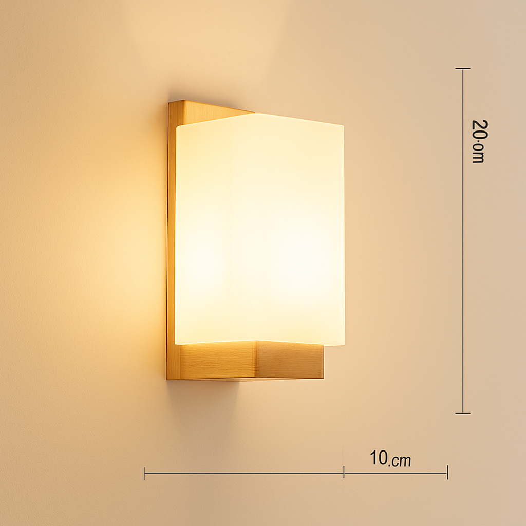 applique murale scandinave en bois et verre pour décoration intérieure